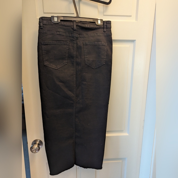 Denim Club Black Long Denim Skirt - Picture 3 of 4
